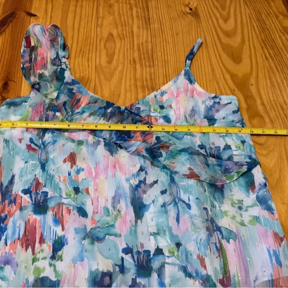 NWT Willa Story Multi Floral Blouse Tank Top Women’s SIZE LRG - Picture 6 of 9